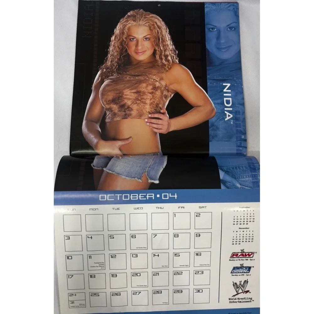 16 Month 2004 Wall Calendar Divas of World Wrestling Entertainment WCW
